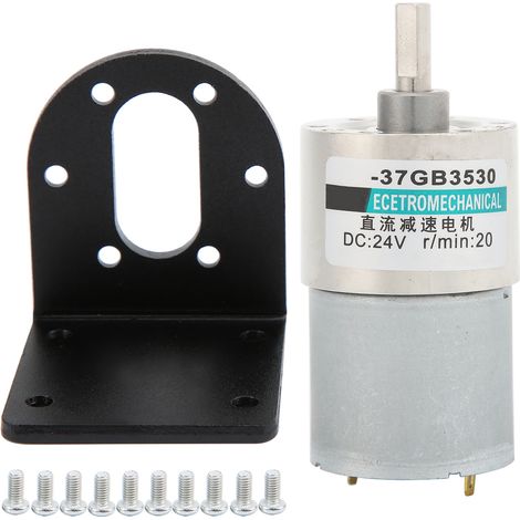 Moteur à courant continu 24V XD37GB3530 avec support, micro engrenage lent, couple élevé, aimant permanent, 20tr/min (1/5)