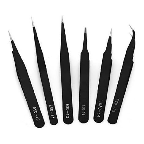 6 pcs Safe Antistatic Stainless Steel Tweezers Repair Maintenance Tools Multi-Tools Free Shipping (1/3)