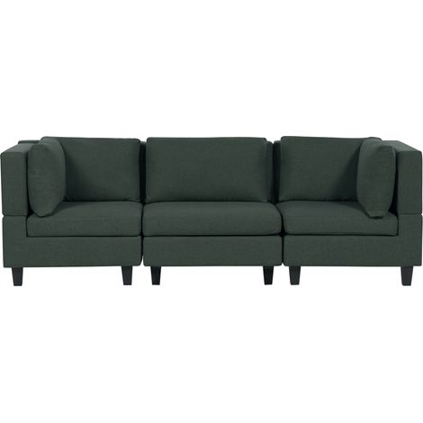 Modulsofa 3-Sitzer UNSTAD Stoff Dunkelgrün