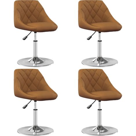 Drehbare Esszimmerstühle im 4er-Set Braun Velours