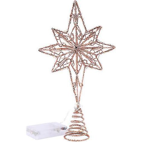 Décoration de sapin de Noël en forme d'étoile à huit branches (avec lumière) (1/4)