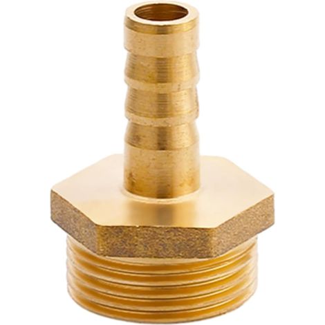 Raccord cannelé en laiton 3/4", filetage mâle, épisseuse de métaux, épisseuse de barbes, raccord de tuyau, connecteur adaptateur pour air, eau, huile (10 mm d'épaisseur) (1/5)