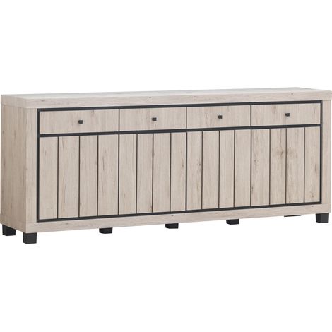 Buffet/bahut contemporain chêne clair Dorine (1/4)