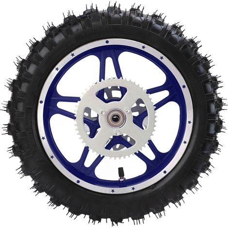 Pasamer Assemblage de Roue arrière, Roue arrière Dirt Bike 2.5‑10in Bleu pour Moto Tout-Terrain (1/5)