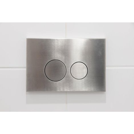 FugaFlow Eccelente Press Plaque de commande DualFlush pour bâti-support Geberit UP320 Métal rond Steel (1/5)