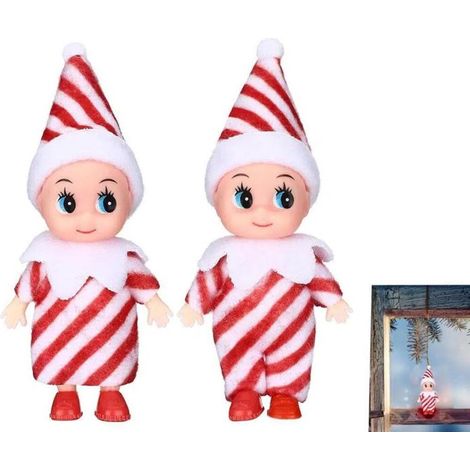 PERSONNAGES DE NOEL,2pcs Lutin Farceur De Noel,Mini Elfes De Noël Sur Étagère,Figurines Elfes Pour Cheminée,Table,Fenêtre,Cadeau (1/5)