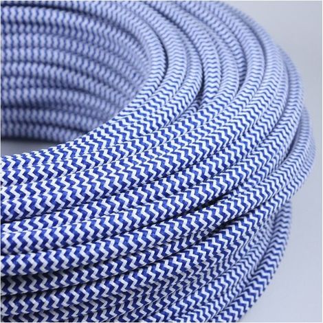 Rouleau de 100 mètres fil électrique tissé de couleur jaune vintage look retro en tissu 2