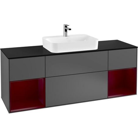 V&B Waschtischunterschrank Wandbeleuchtung Finion 160cm, Pl b m, Reg Peo m Lac, Anthrac. m (1/2)