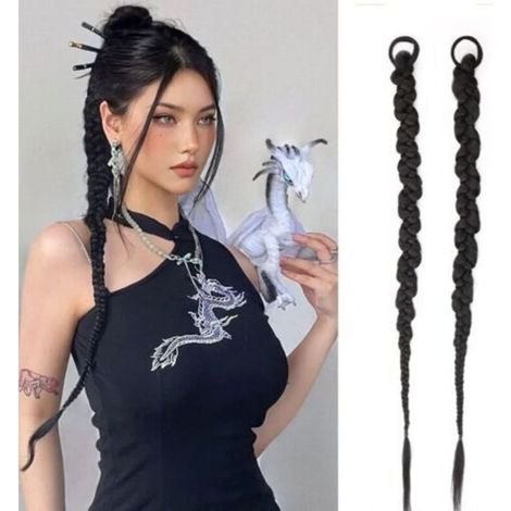 2 pezzi di extension per coda di cavallo in capelli naturali, extension per coda di cavallo, capelli sintetici naturali per coda di cavallo, per donna
