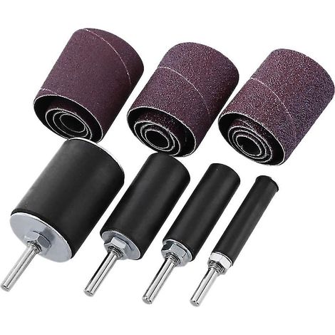 Kit de ponçage à tambour 16 pièces, tambour de ponçage pour perceuse à colonne électrique, accessoire de ponceuse à tambour avec broche (1/5)