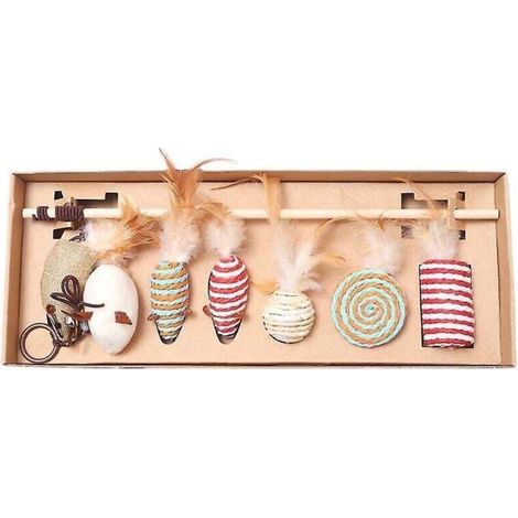 Gourdin pour chat Jouet pour chat Simulation de plumes Gourdin en bois pour souris Gourdin pour chat (1/4)