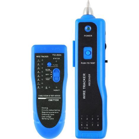 Testeur de câble RJ45 RJ11 Tracker de ligne Trouveur de ligne Multifonction Wire Tracker Réseau Ethernet LAN Cat5 Cat6 avec écouteur pour le collage de câbles, le collage de maintenance réseau (1/4)