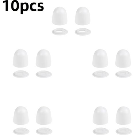 Capuchon universel pour vis de toilette, couvercle à enfoncer facile à installer avec joints supplémentaires, plastique blanc, hauteur 1,44 pouces - Parfait pour dissimuler les fixations de toilette (1/5)