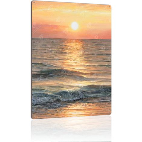 Plaque en Métal Vintage Art Murale pour Jardin de Citrons, Durable et Beau, Parfaite pour Ajouter une Touche de Méditerranée 30x20 cm. (1/5)