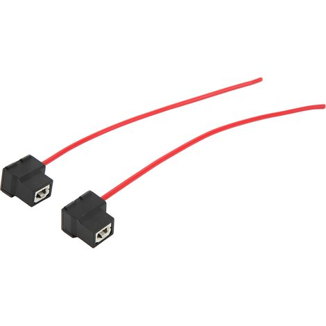 Lot de 2 douilles coudées femelles H1 pour ampoule, prêtes à l'emploi, avec faisceau de câbles de 1 mm pour alimentation 12 V/24 V CC. (1/5)