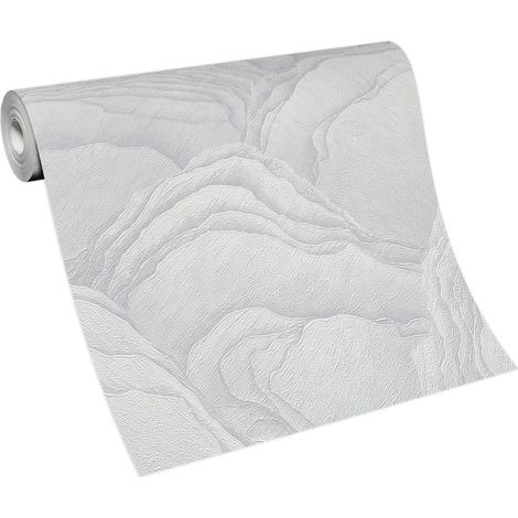 BRICOFLOR Papier Peint gris fausse pierre et brique Tapisserie intissée pour salon, cuisine & plus Papier Peint gris imitation pierre (1/4)