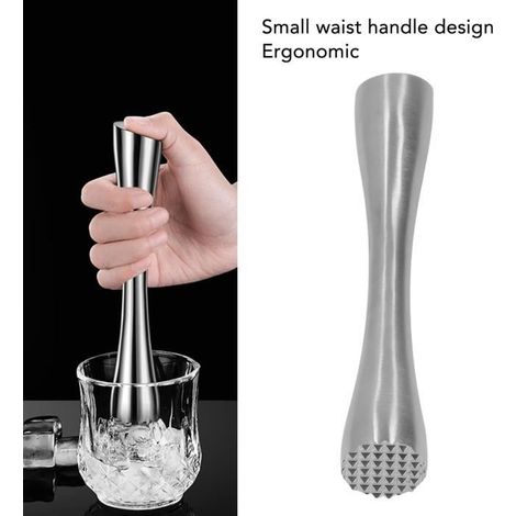 MAD Edelstahl-Stößel, ergonomischer Cocktail-Stößel aus lebensmittelechtem Edelstahl, einteilig geschmiedeter Stößel (1/4)