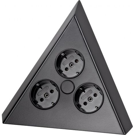 THEBO Eck-Steckdose ST 3007/ C schwarz matt Dreiecksteckdose 240 V (1/5)