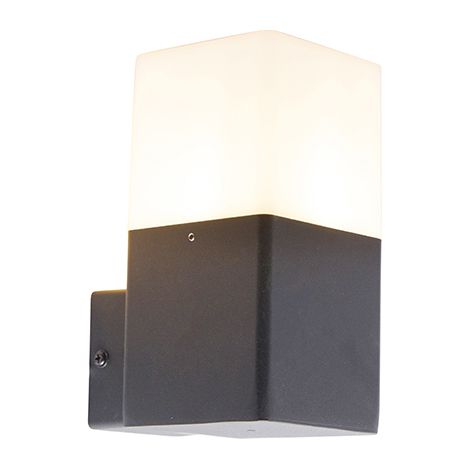 Outdoor Wall Light Black with Opal White Shade IP44 - Denmark
