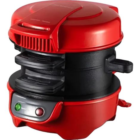 Hamburguesa, placas antiadherentes, diseño compacto, 220V, 800W, UE, rojo, Rojo, UE