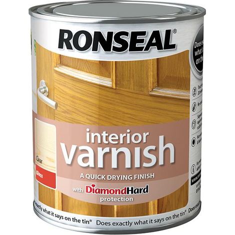Ronseal Interior Varnish Quick Dry Gloss Clear - 750ml (1/3)