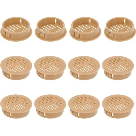 12pcs 35mm/1.38" Circular Air Grilles Ventilation Cover Plastic Ventilation Cover Louver Round Mesh Holes for Kitchen Wardrobe Orange (1/5)