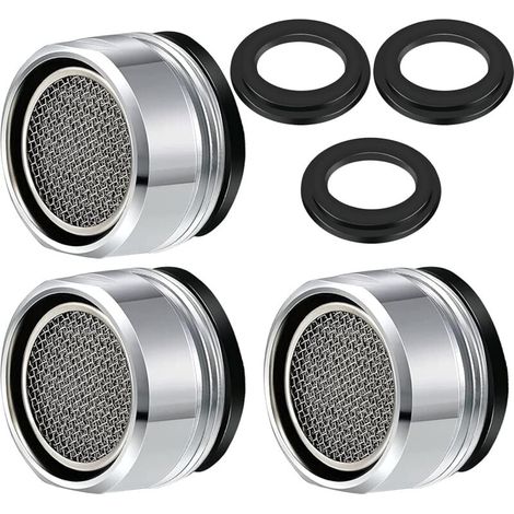 Mousseur Robinet M24, 3 pièces Filtre à Robinet d'économie d'eau Accessoires robinet Diffuseur Filtre de Robinet avec Joint d'étanchéité Pour Cuisine et Salle de Bain-- (1/5)