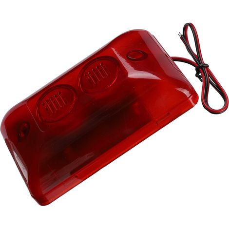 Sirène stroboscopique filaire 12 V 15 W avec alarme sonore et lumineuse rouge clignotante pour la maison ou l'hôtel (1/5)