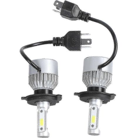2 ampoules LED S2 H4 72 W 8000 lm pour phares de voiture (feux de route/croisement), blanc 6000 K