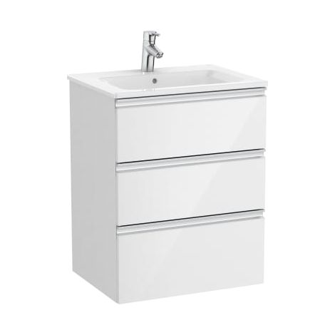 MUEBLE UNIK THE GAP 600X460 LAVABO BLANCO TRES CAJONES BLANCO