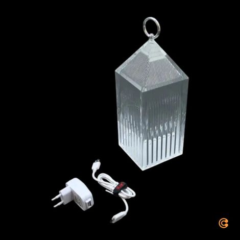 [NEUWERTIG] B-Ware Kartell Led Akku Tischlampe Lantern Leuchte Crystal Recycelt Ip54 Lampe Leuchte (1/2)