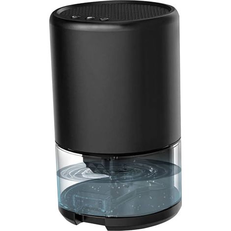 Déshumidificateur (noir) 1000 ml, équipé d'un filtre à air basique, déshumidificateur silencieux 2 en 1