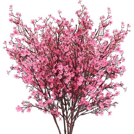 6 Bundles Baby Breath Flowers Artificial Bulk Fake Gypsophila Bouquets Blue Real Touch Silk Floral Arrangements for Table Centerpieces Wedding Home Farmhouse Party DIY Decor (1/5)