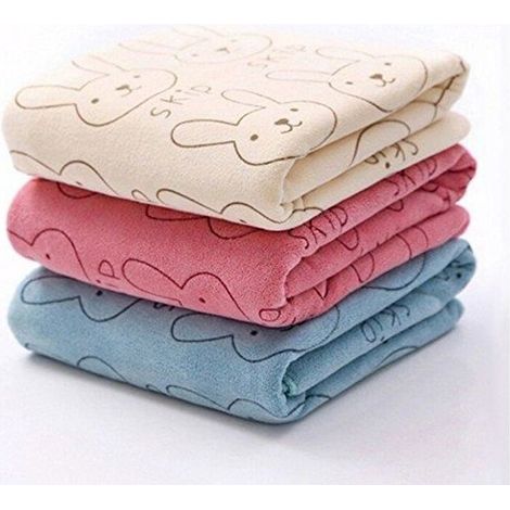 3 serviettes de bain en microfibre, douces et brossées, pour bébé et enfant, absorbantes et rapides à sécher, usage quotidien