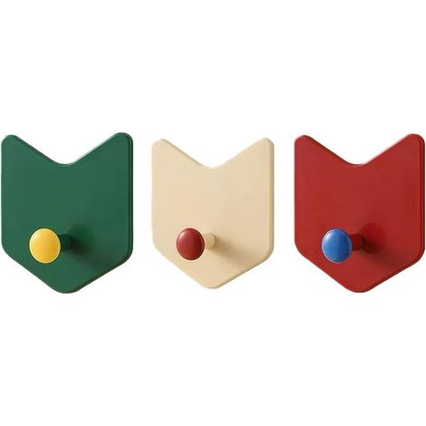 Juego de 3 ganchos de pared con forma de flecha, de colores que imitan la dopamina, que no requieren taladrar (capacidad de 5 kg). (1/5)