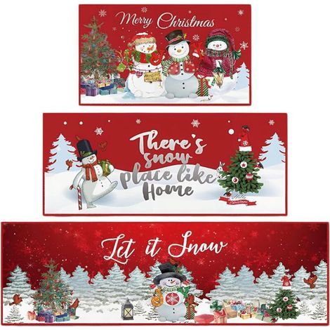 RHG Weihnachts-Küchenmatten-Sets, 3 Weihnachtsmatten für Küche und Weihnachtsbaum. (1/5)