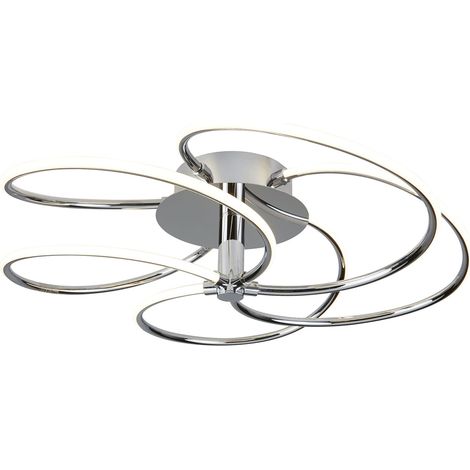 Lampadario Contemporaneo Bardot Acciaio Cromo Policarbonato Led 39,6W 3000K (1/4)