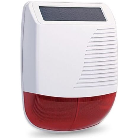 Sirenas solares inalámbricas, alarmas para exteriores del hogar, sonido de 110 dB, función de flash LED, batería de larga duración, para disuadir a los intrusos, compatibles con alarmas domésticas WiF (1/5)