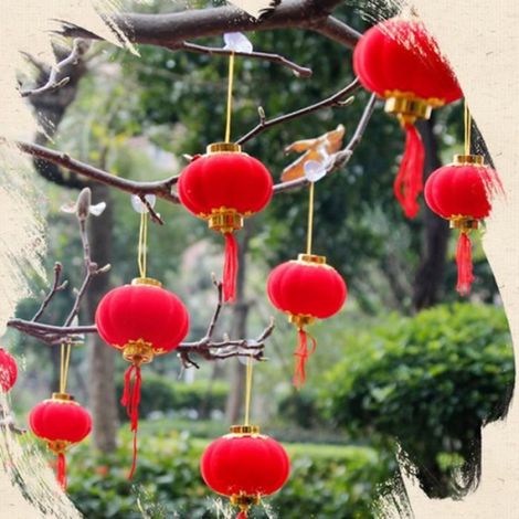 Lanterne Decoration Noel - Flocage - Style Vintage - Pour Arbre Orange Fenetre Porte Mur Bonsai - 4 a 30 Unites selon Taille (1/4)