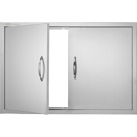 VEVOR Porta di accesso da cucina, 889 x 610 mm, Doppia porta da cucina esterna, Porta in acciaio inox montaggio da incasso per isola cucina, stazione cucina, mobiletto da esterno (1/5)