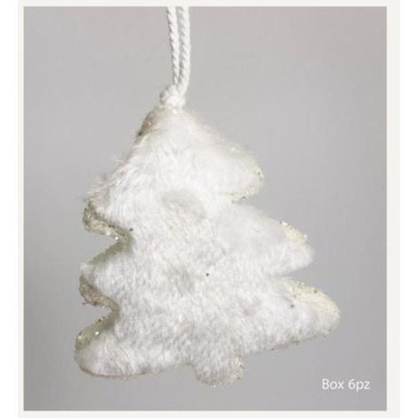 6 alberelli innevati 9 cm per albero di natale - colore bianco - decorazioni addobbi