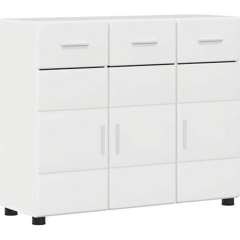 Sideboard FLORIN 88.5 x 30.5 x 73 cm High Gloss White vidaXL