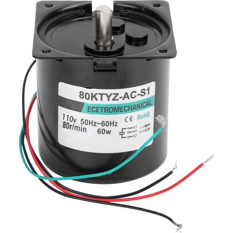 AC-Synchronmotor mit Kondensatorhalterung, CW/CCW, hohes Drehmoment, niedrige Drehzahl, 60 W, XD80KTYZ, 80 U/min, AC 110 V (1/5)