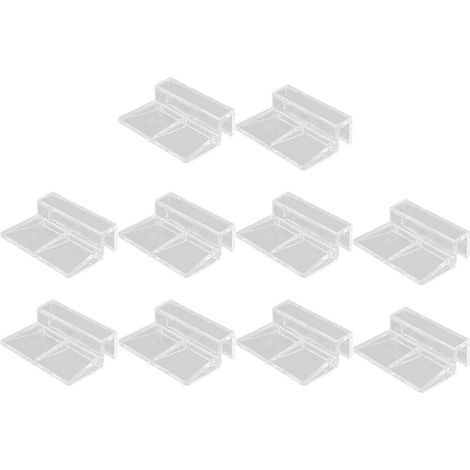 10x Pince de fixation pour filet d'aquarium, support de fixation pour couvercle en verre transparent, en acrylique, anti-déraillement-8mm (1/5)