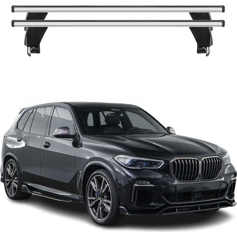 OMAC Dachträger Querträger Alu für BMW X5 G05 2019-2026 – Abschließbar – T-Nut – City-Crash-getestet – Max. 50 kg Silber (1/5)