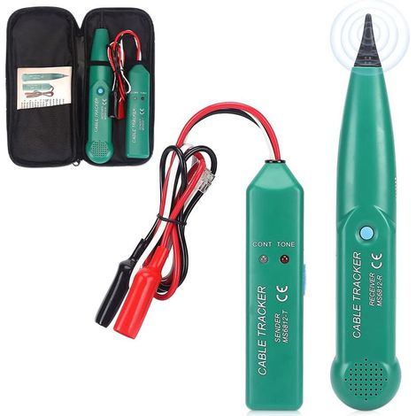 Testeur de câble, Détecteur de Cable Électrique Portable Cable Tracker avec Batterie Traqueur de Câble Professionnel Détecteur De Ligne Pour Localiser Les Câbles Réseau Et Lignes Téléphoniques (1/5)