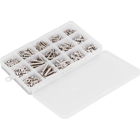 Kit de 360 pièces de fixation en acier inoxydable : vis, écrous, rondelles et ressorts pour assemblage sécurisé (1/5)