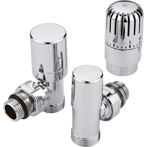Robinet thermostatique radiateur d'angle - Adaptateur cuivre 14mm (1/5)