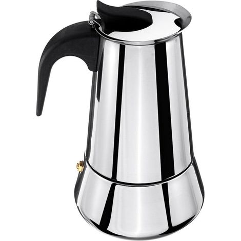 Moka Pot - Stainless Steel Stovetop Coffee Maker - 6 Cup Capacity - For Home Kitchen Use - 1 Piece (1/3)