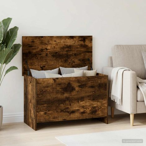vidaXL Coffre de rangement avec stockage Chêne fumé 80 x 40 x 50 cm (1/5)